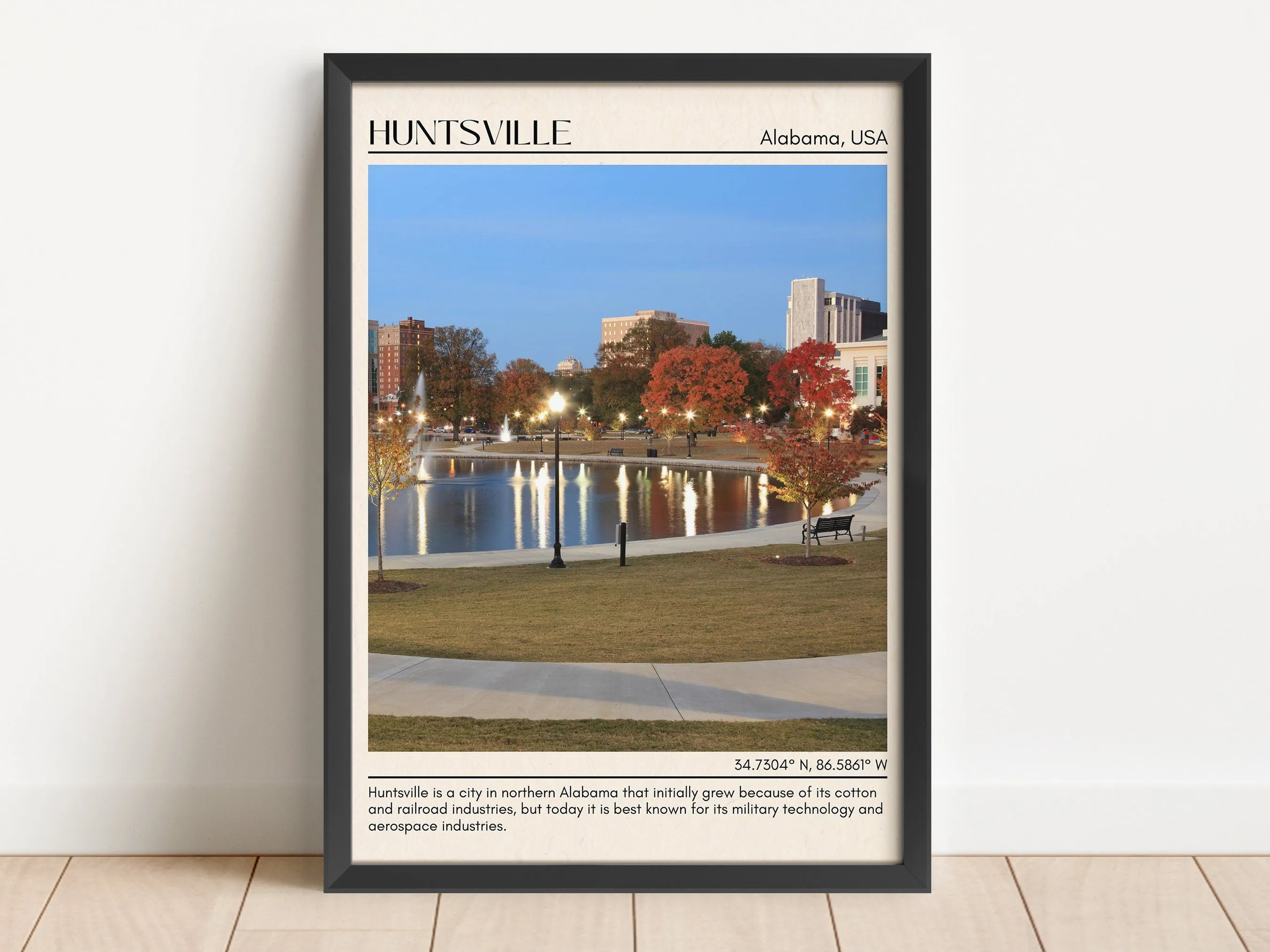 Huntsville Minimal Wall Art, Alabama, USA