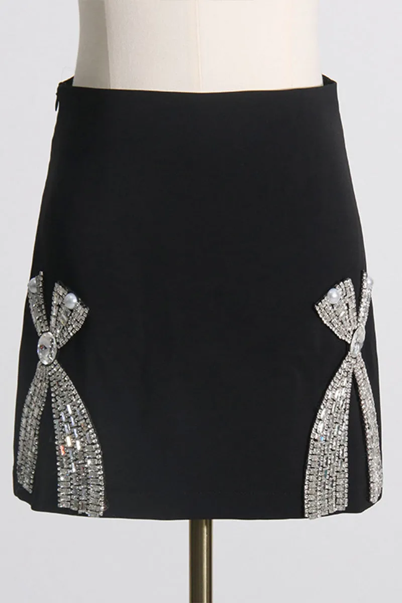 HUS1412 Glam Bow Cutout Blazer Dress Set