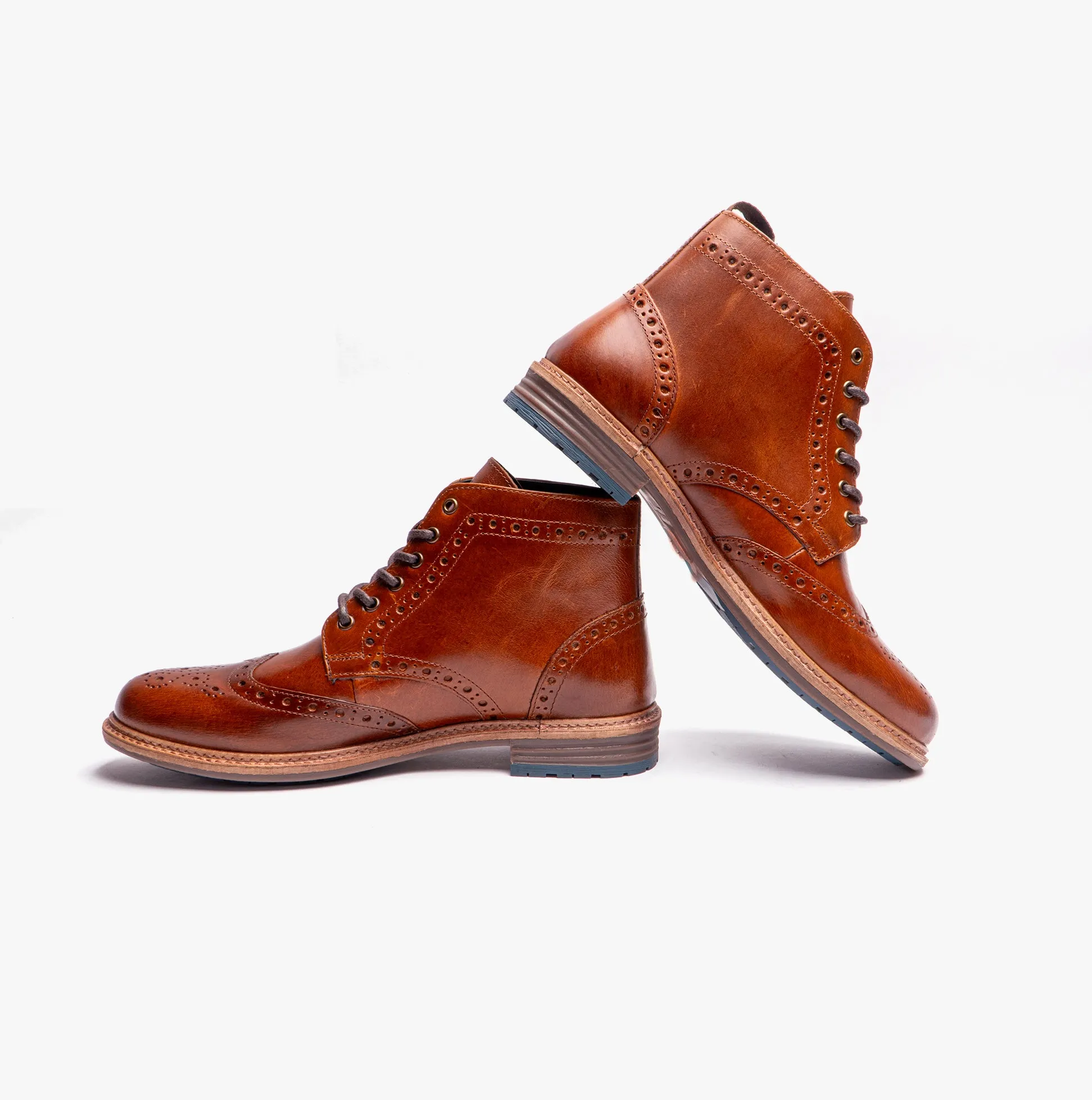 Hush Puppies JOSHUA BROGUE Mens Boots Tan