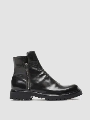 IKONIC 004 - Grey Leather Zip Boots