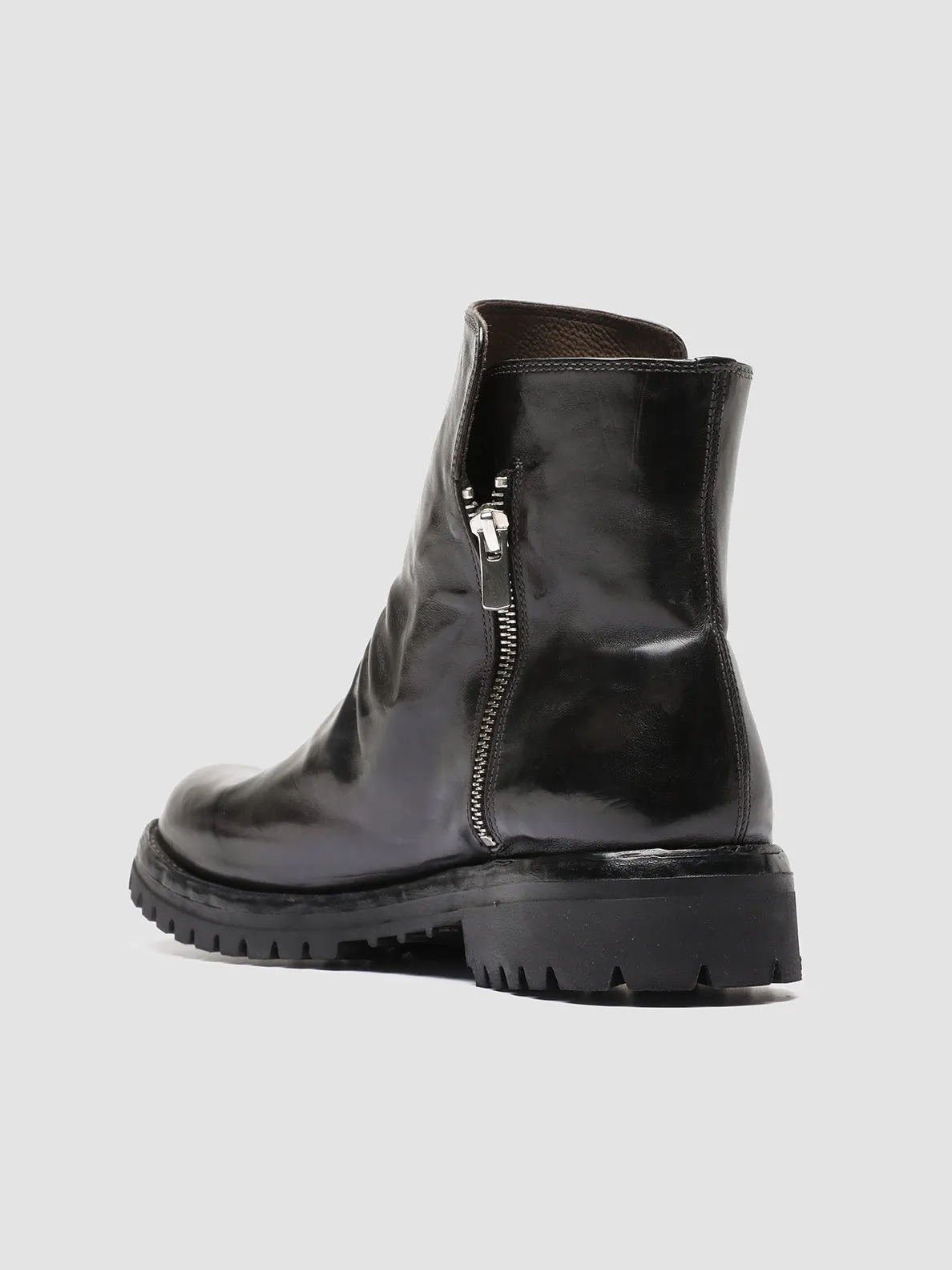 IKONIC 004 - Grey Leather Zip Boots