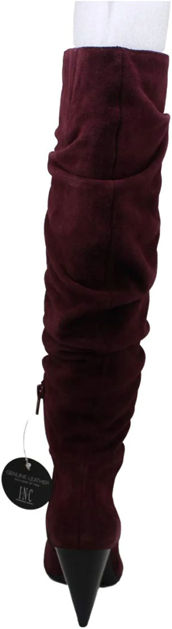 INC International Concepts INC Women's Maroon Suede Gerii Dress Boots, 7.5, Red