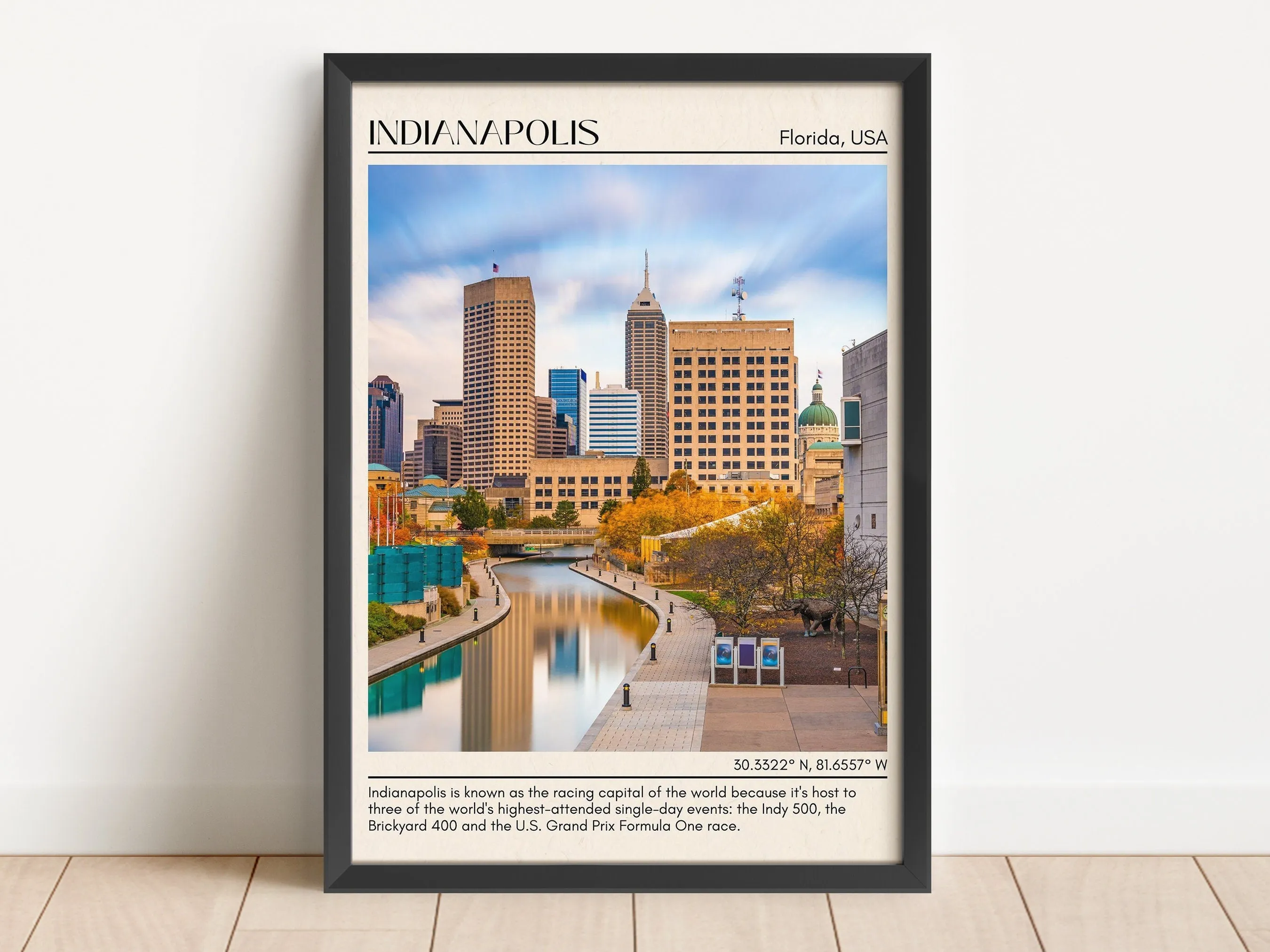 Indianapolis Minimal Wall Art, Florida, USA
