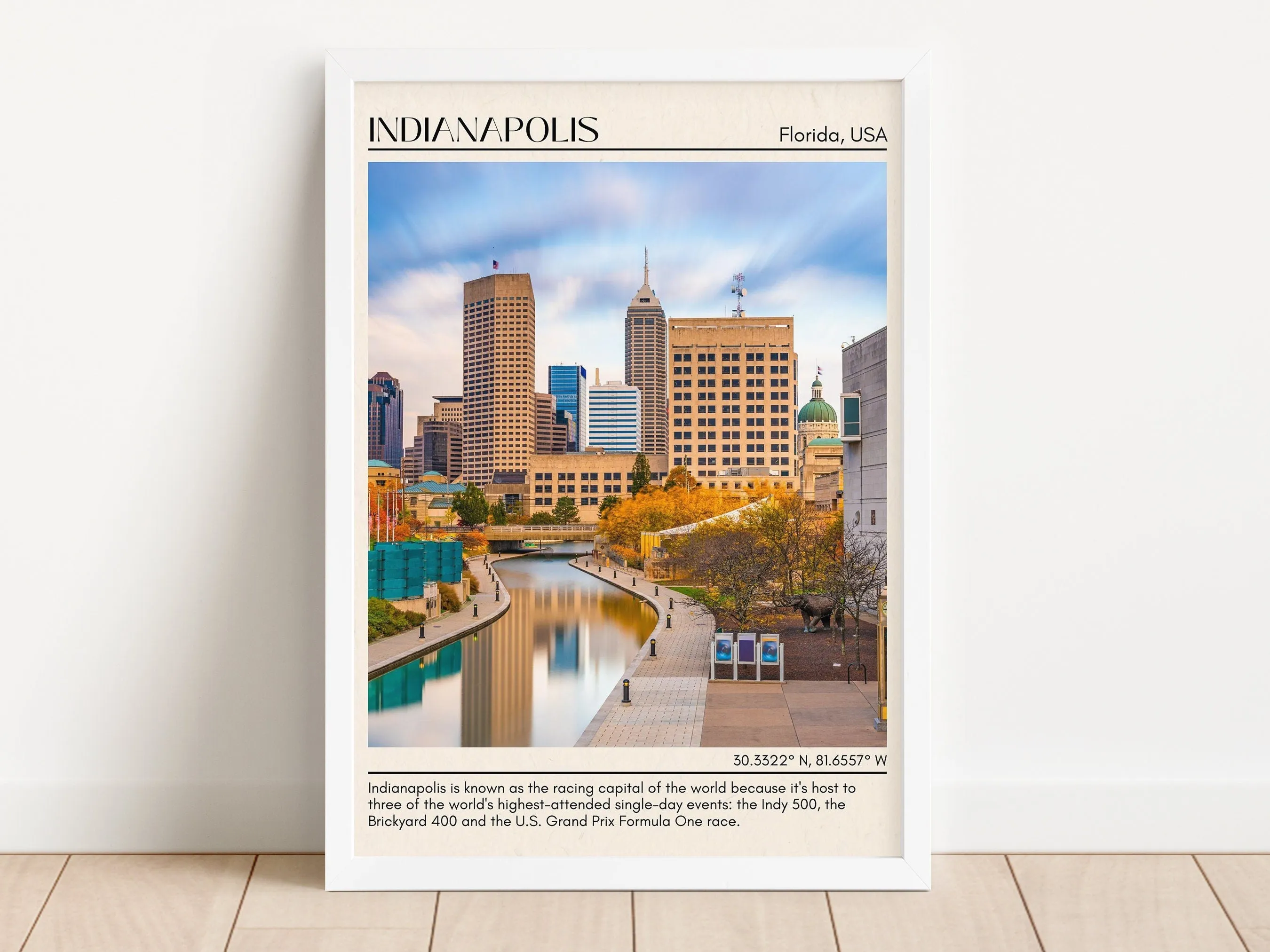 Indianapolis Minimal Wall Art, Florida, USA