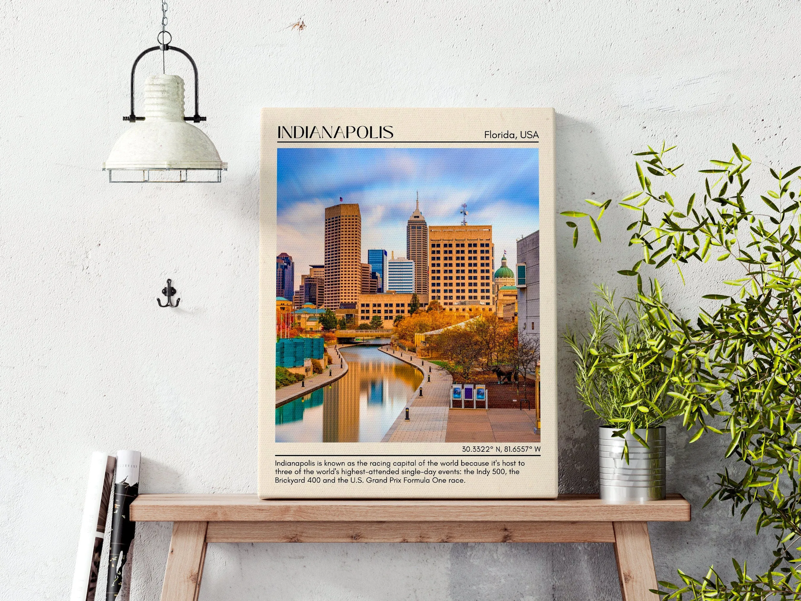 Indianapolis Minimal Wall Art, Florida, USA