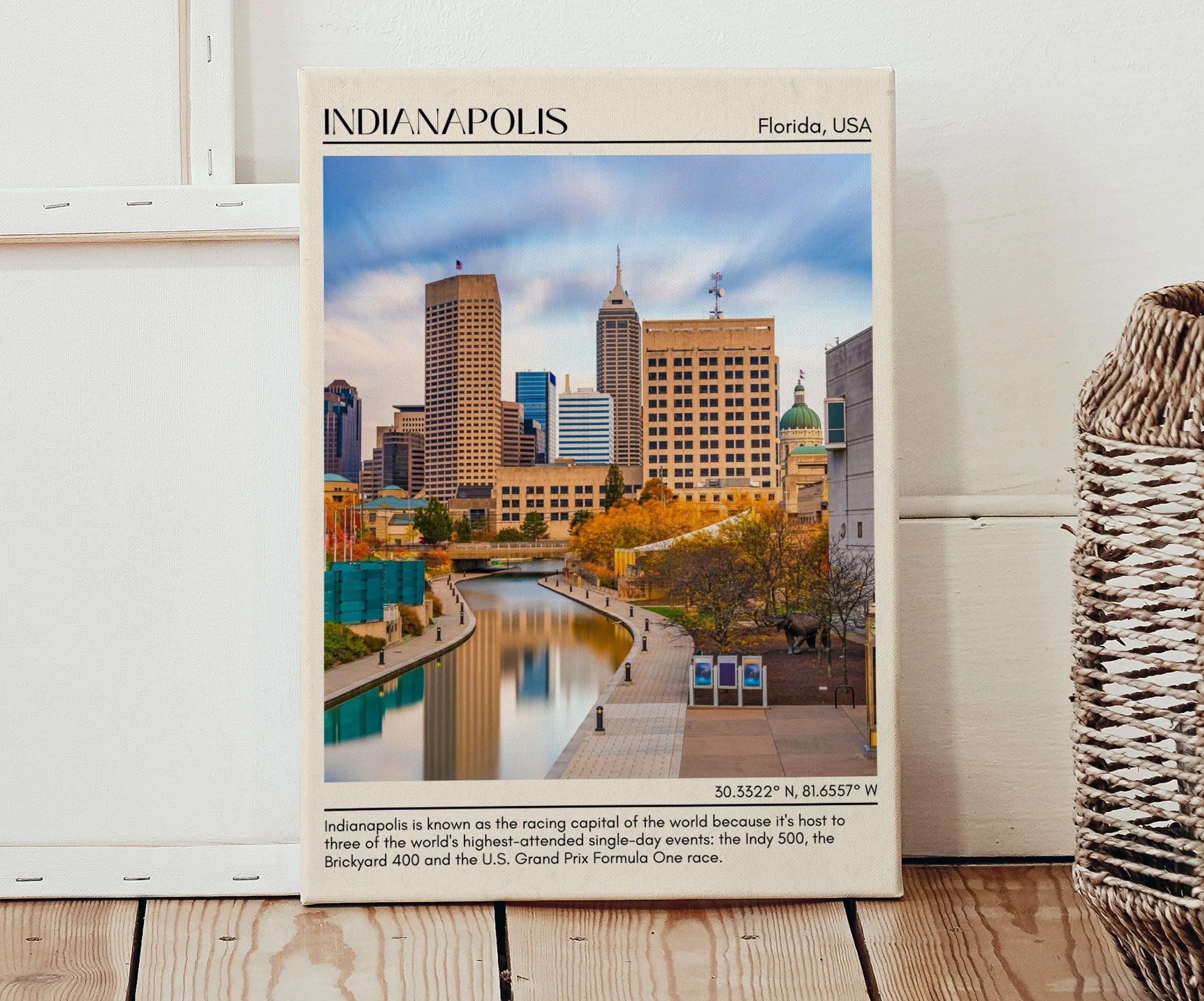 Indianapolis Minimal Wall Art, Florida, USA