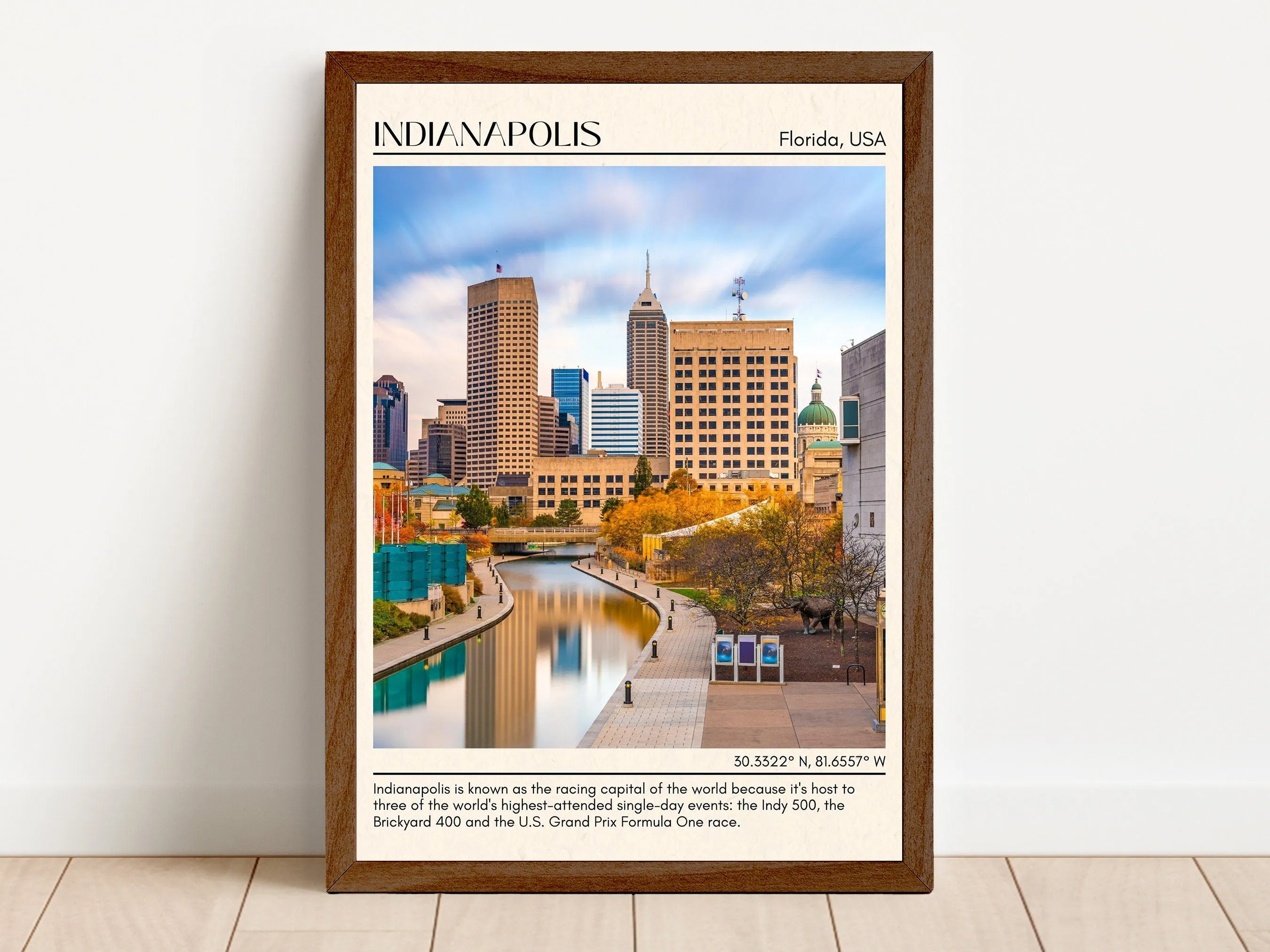 Indianapolis Minimal Wall Art, Florida, USA