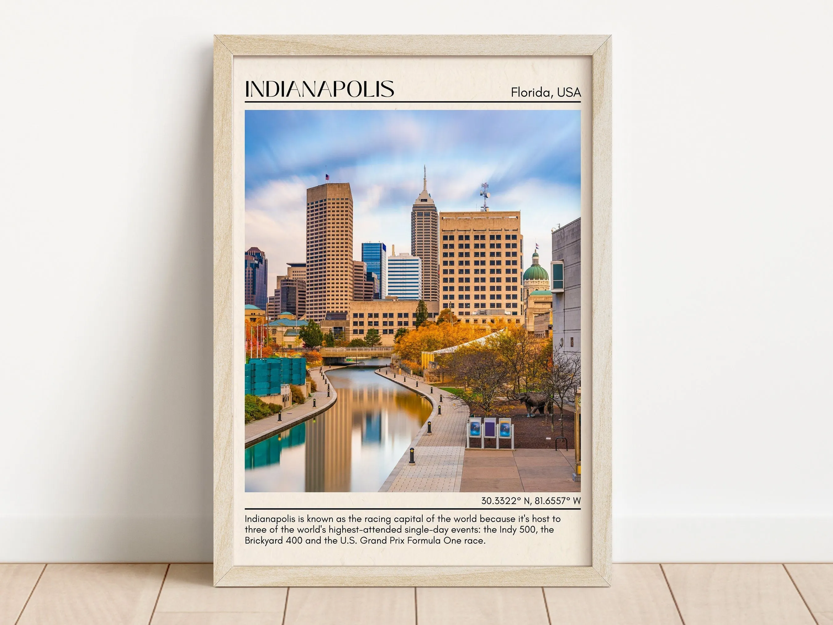 Indianapolis Minimal Wall Art, Florida, USA