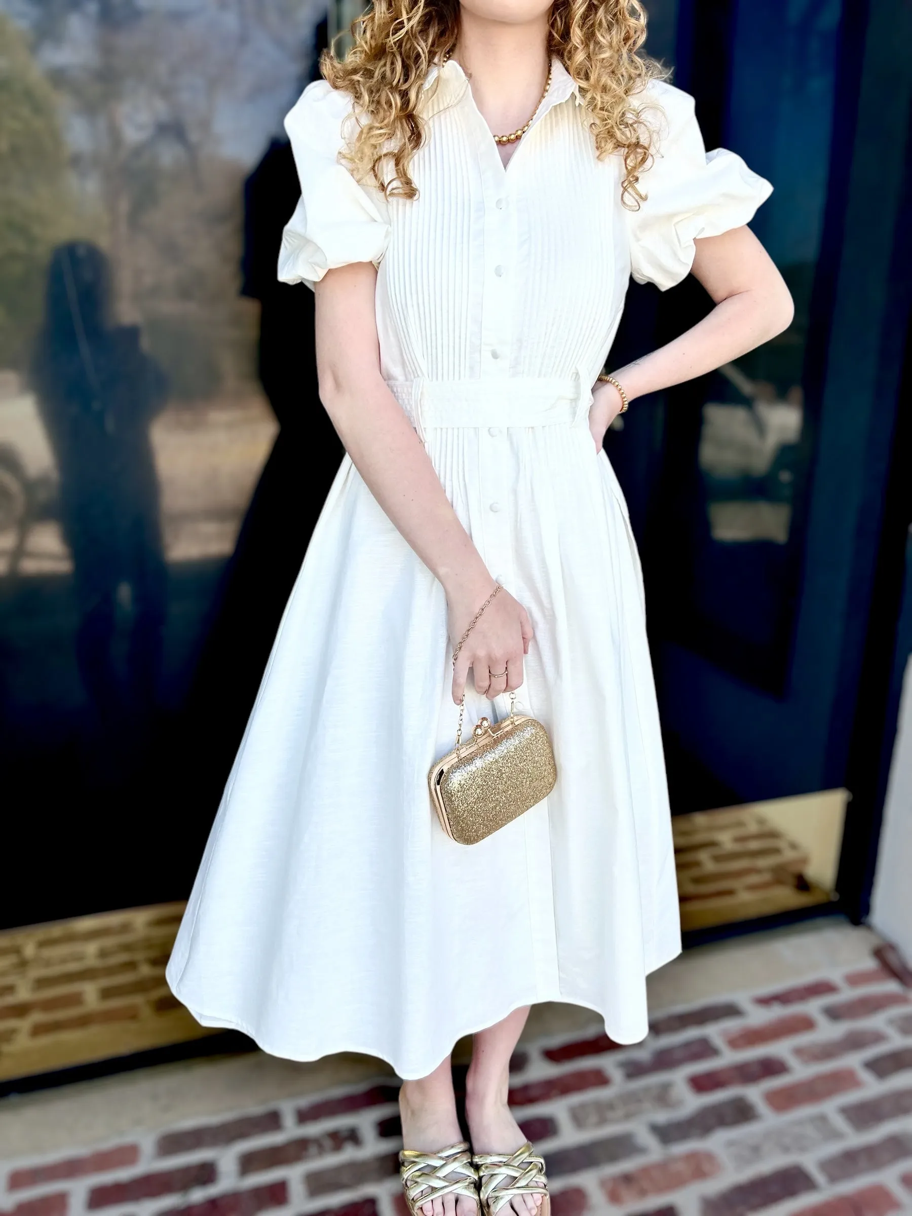 Isabel Midi Tie Dress ~ Final Sale