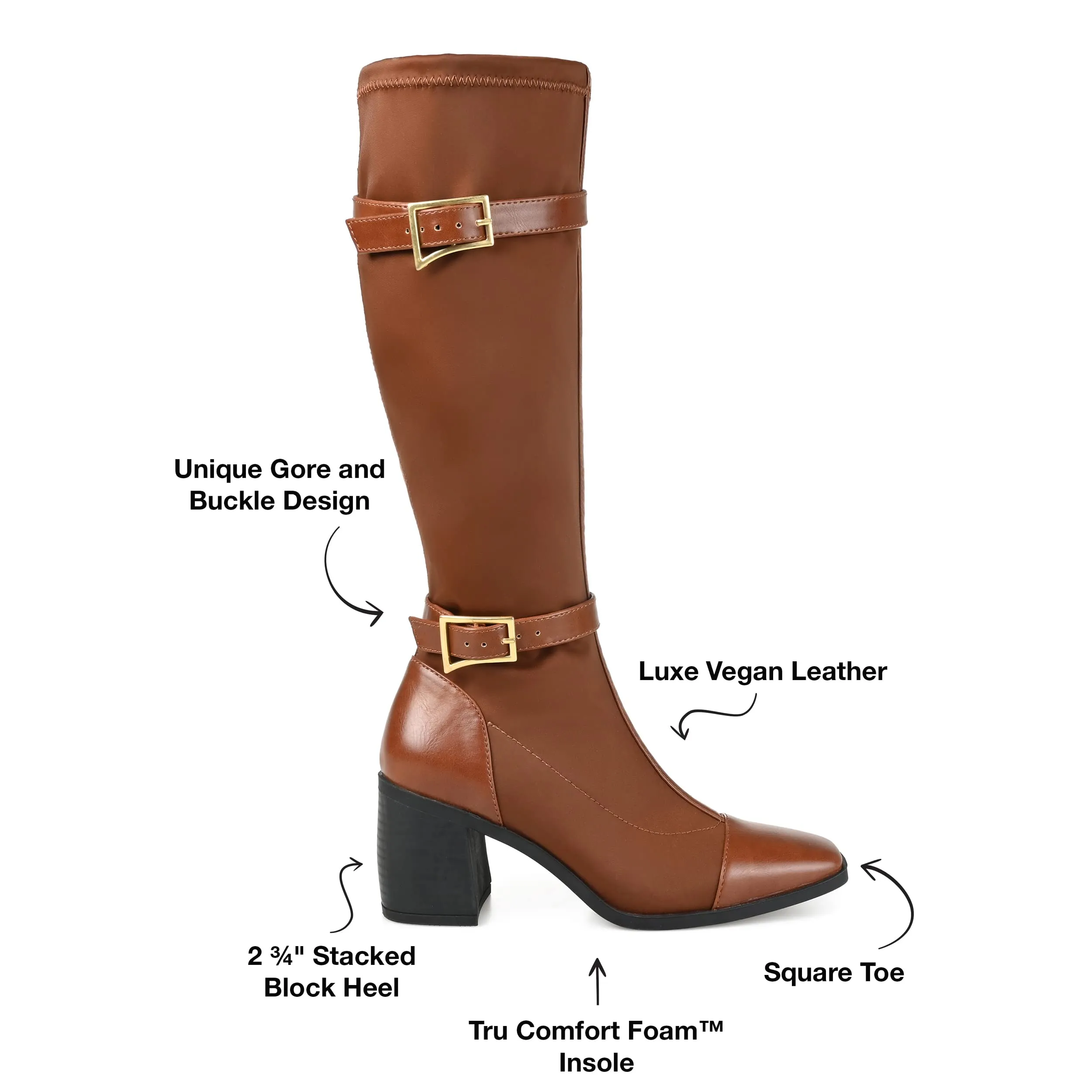 Journee Women's Comfort Foam Gaibree Boots Brown, 9.5