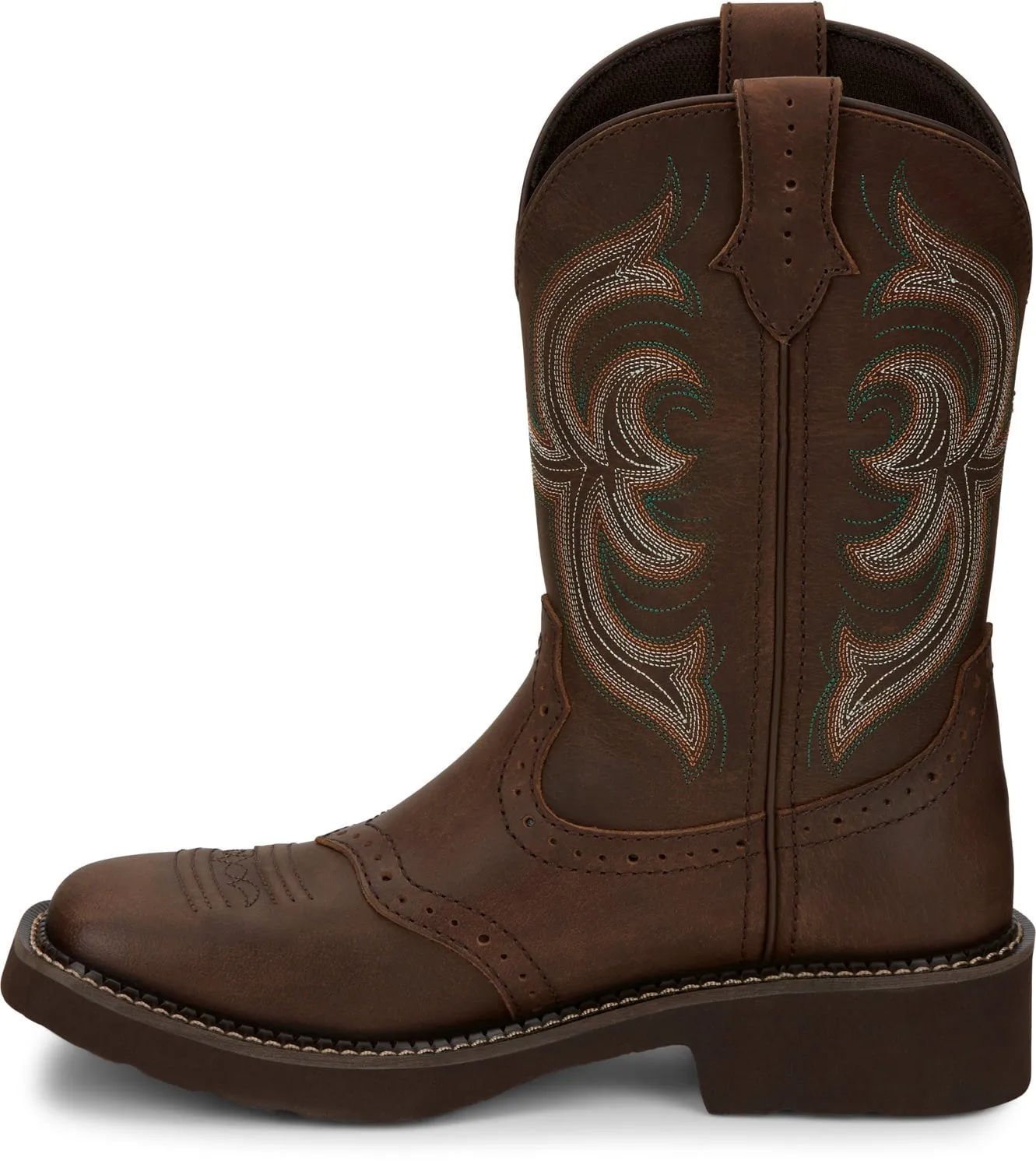 Justin 11in Gypsy Womens Brown Inji Water Buffalo Cowboy Boots 6.5B