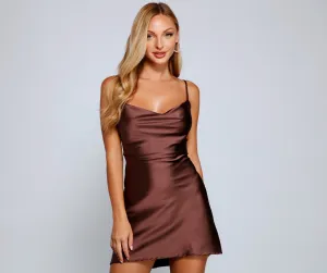 Keep It Sleek Satin Mini Dress