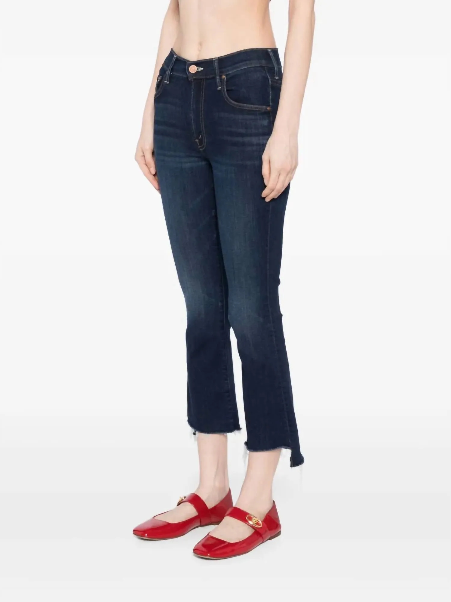 Lil' Insider Crop High-Waisted Boot Cut Jeans In Off Limits