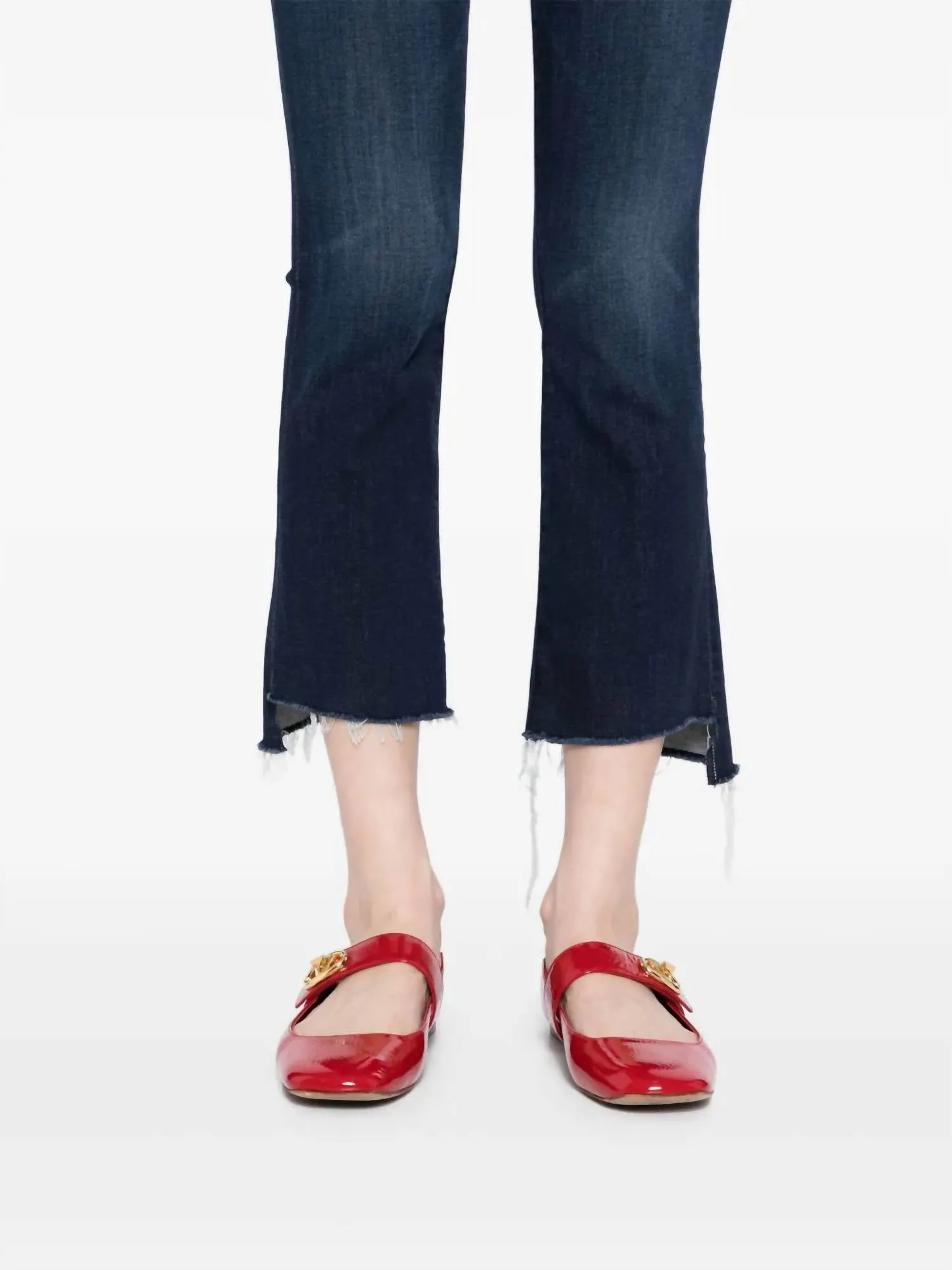 Lil' Insider Crop High-Waisted Boot Cut Jeans In Off Limits