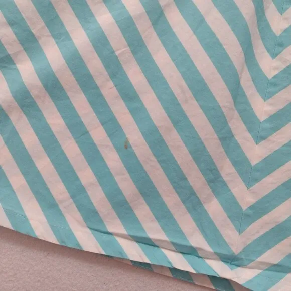 Lilly Pulitzer Y2K Teal Blue White Striped Dress 8 Cotton Preppy Sundress