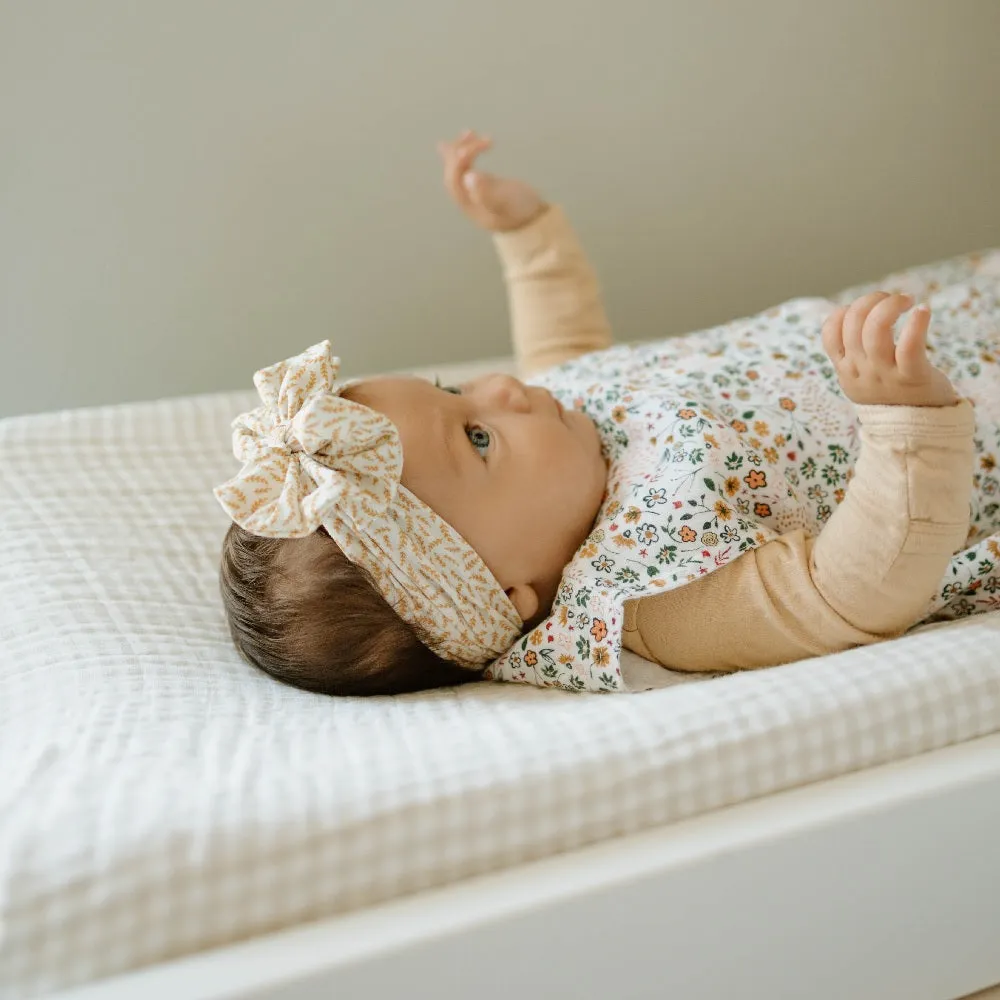 Little Unicorn Cotton Muslin Changing Pad Cover (Tan Gingham)
