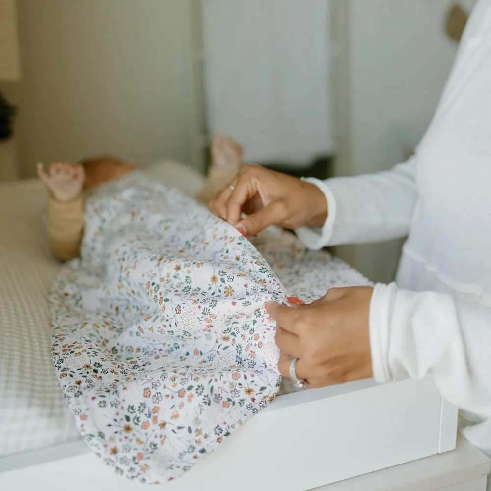 Little Unicorn Cotton Muslin Changing Pad Cover (Tan Gingham)