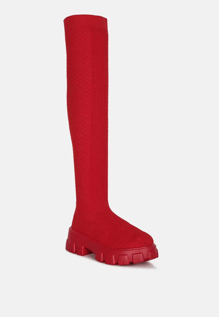 Loro Stretch Knit Knee High Boots By Ruw