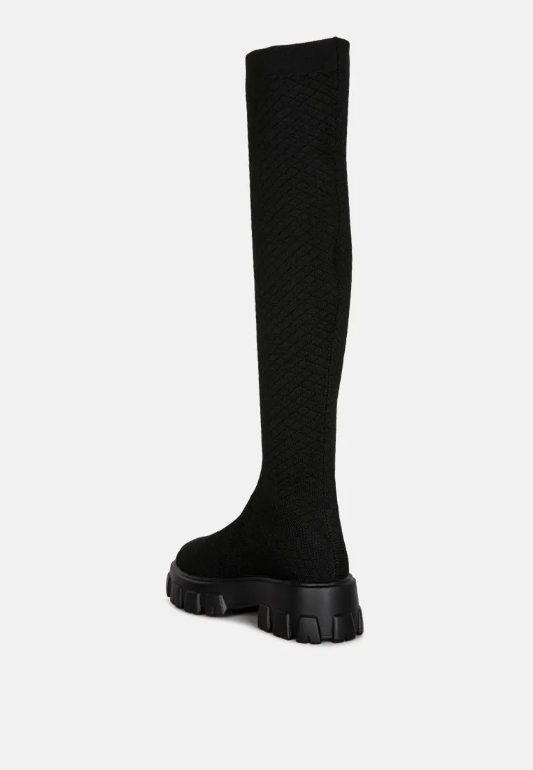 Loro Stretch Knit Knee High Boots By Ruw