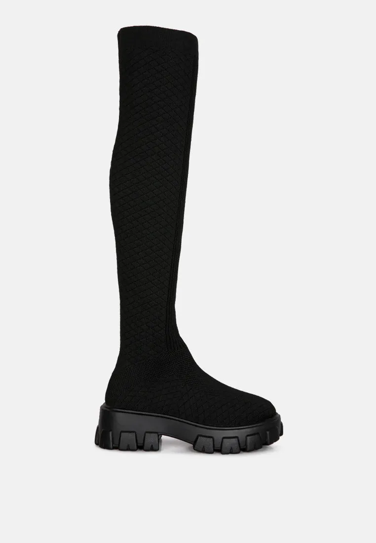 Loro Stretch Knit Knee High Boots By Ruw