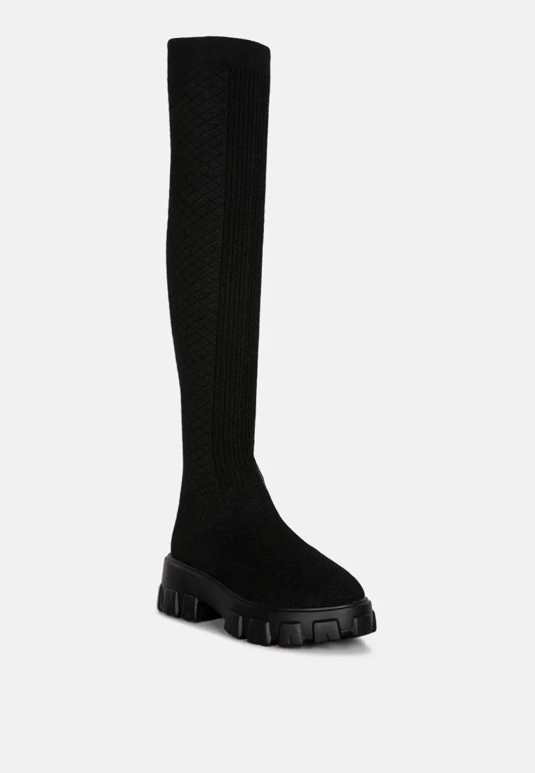 Loro Stretch Knit Knee High Boots By Ruw