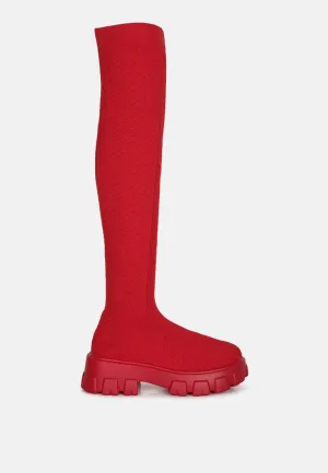 Loro Stretch Knit Knee High Boots By Ruw