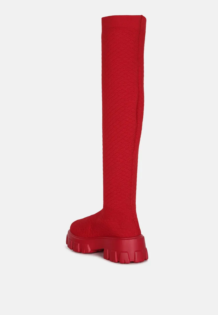 Loro Stretch Knit Knee High Boots By Ruw