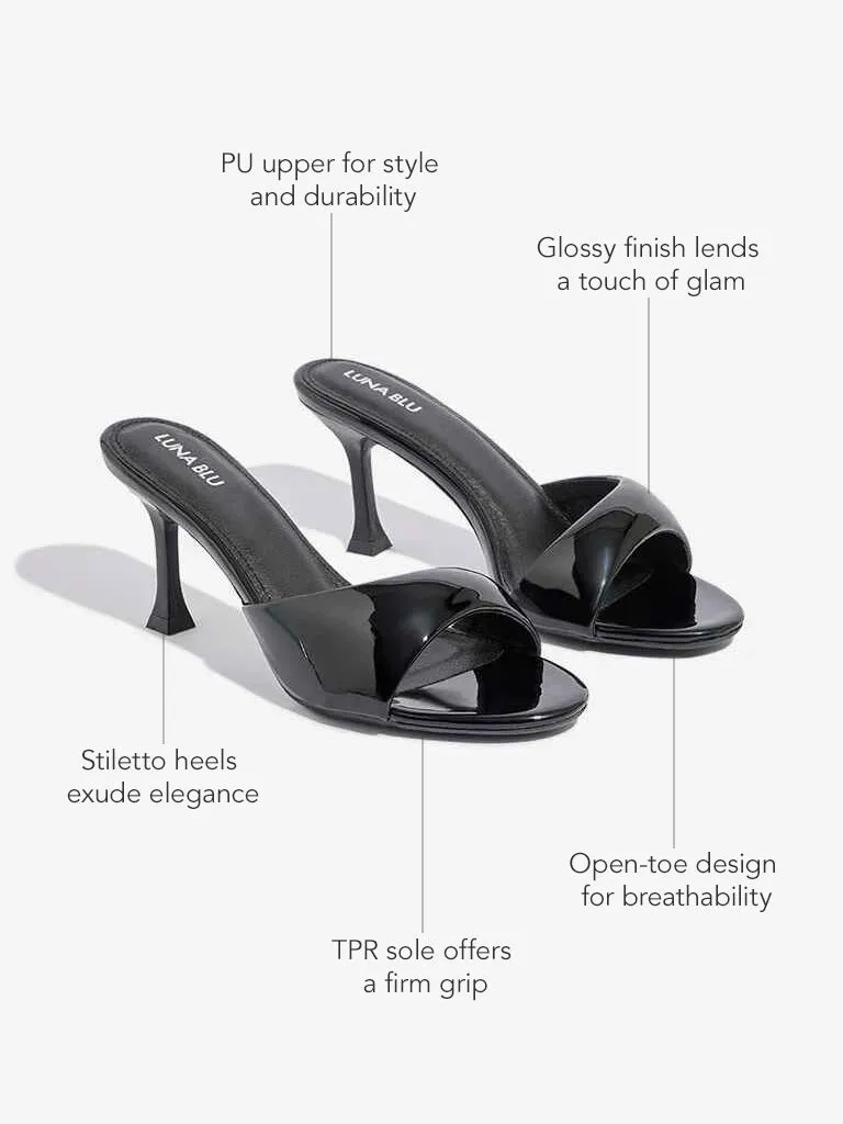 LUNA BLU Black Heel Sandals
