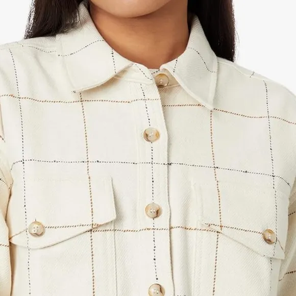 Madewell Bouclé Oversized Shirt-Jacket in Windowpane