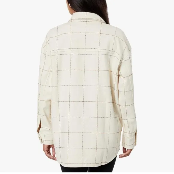 Madewell Bouclé Oversized Shirt-Jacket in Windowpane