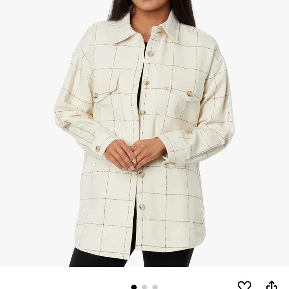 Madewell Bouclé Oversized Shirt-Jacket in Windowpane