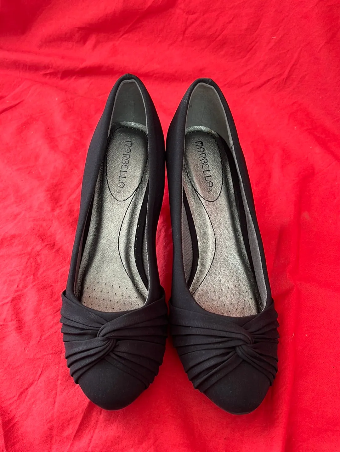 MARBELLA Black Faux Suede Dressy Heel -- Size 9