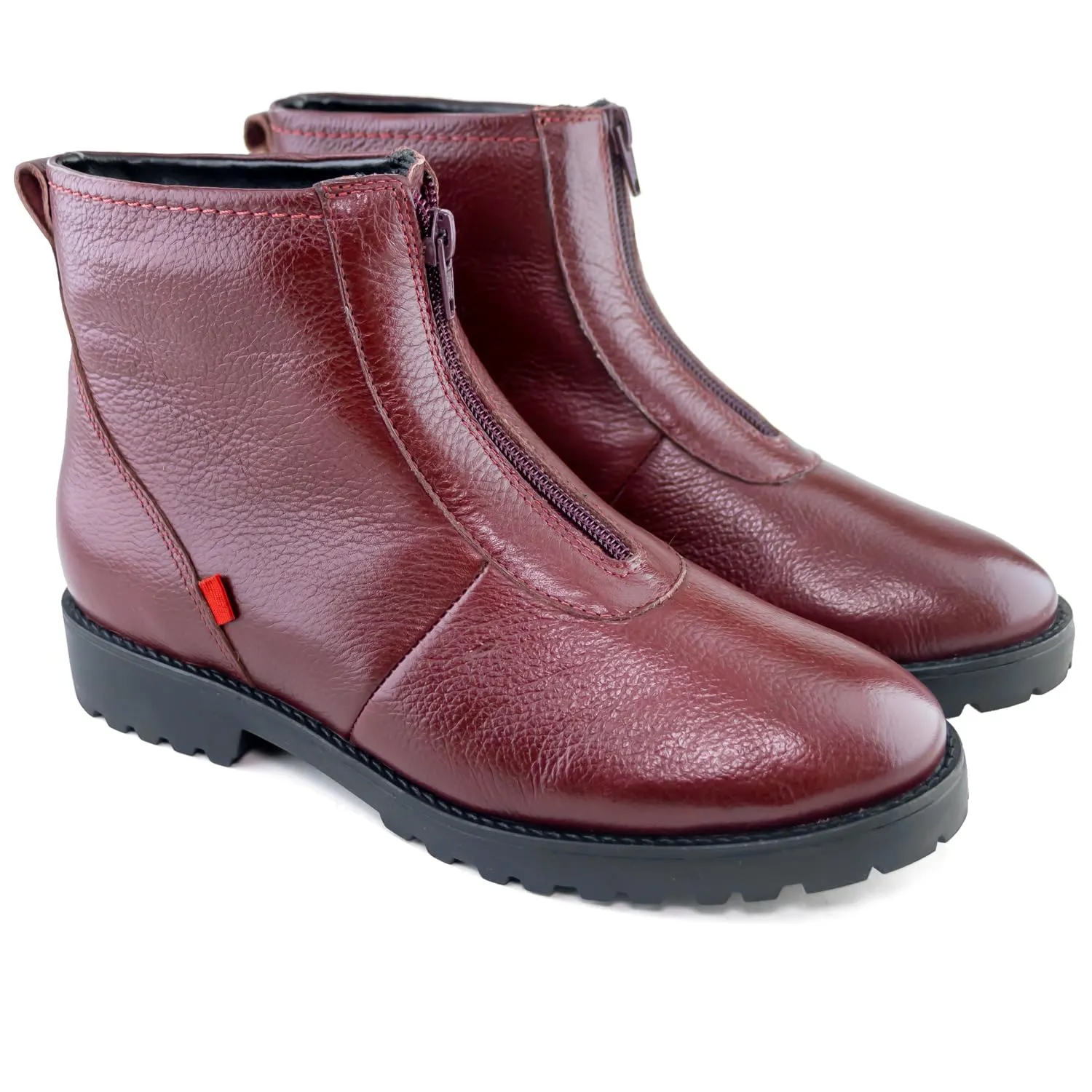 Marc Joseph New York Womens Casual Comfortable Genuine Leather Chelsea Ankle Boots Classic Fashion Front Zip Slip On Ladies Fall Winter Boots Mahogany Napa Soft 7