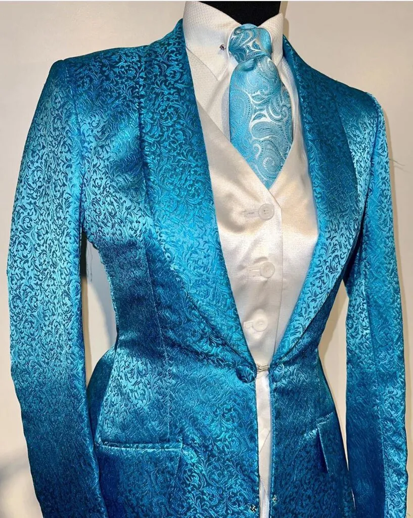 Marsha De Arriaga Teal Brocade Daycoat