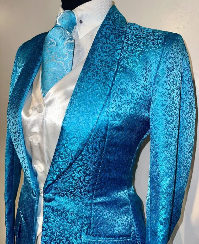 Marsha De Arriaga Teal Brocade Daycoat