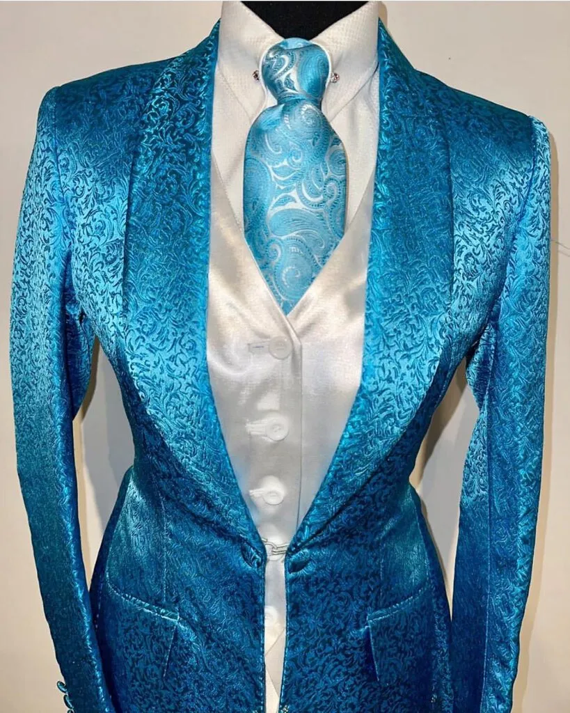 Marsha De Arriaga Teal Brocade Daycoat