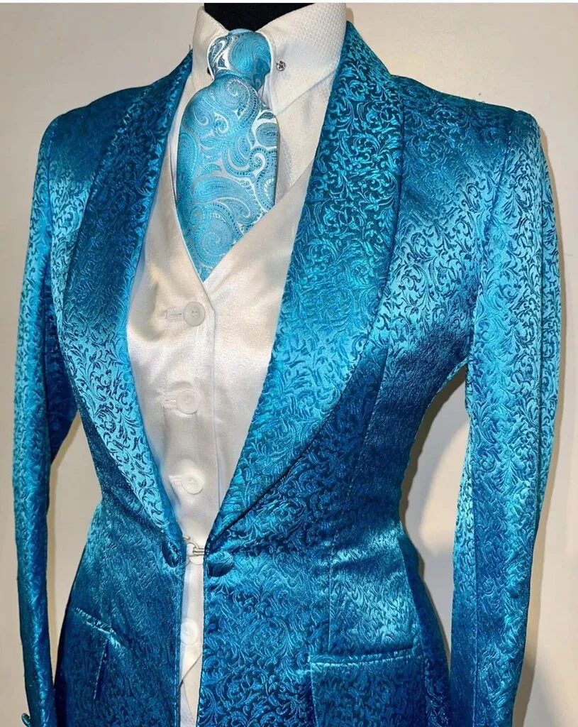Marsha De Arriaga Teal Brocade Daycoat