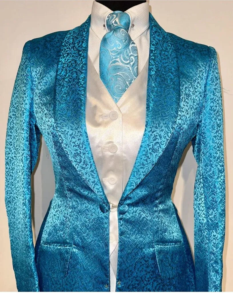 Marsha De Arriaga Teal Brocade Daycoat