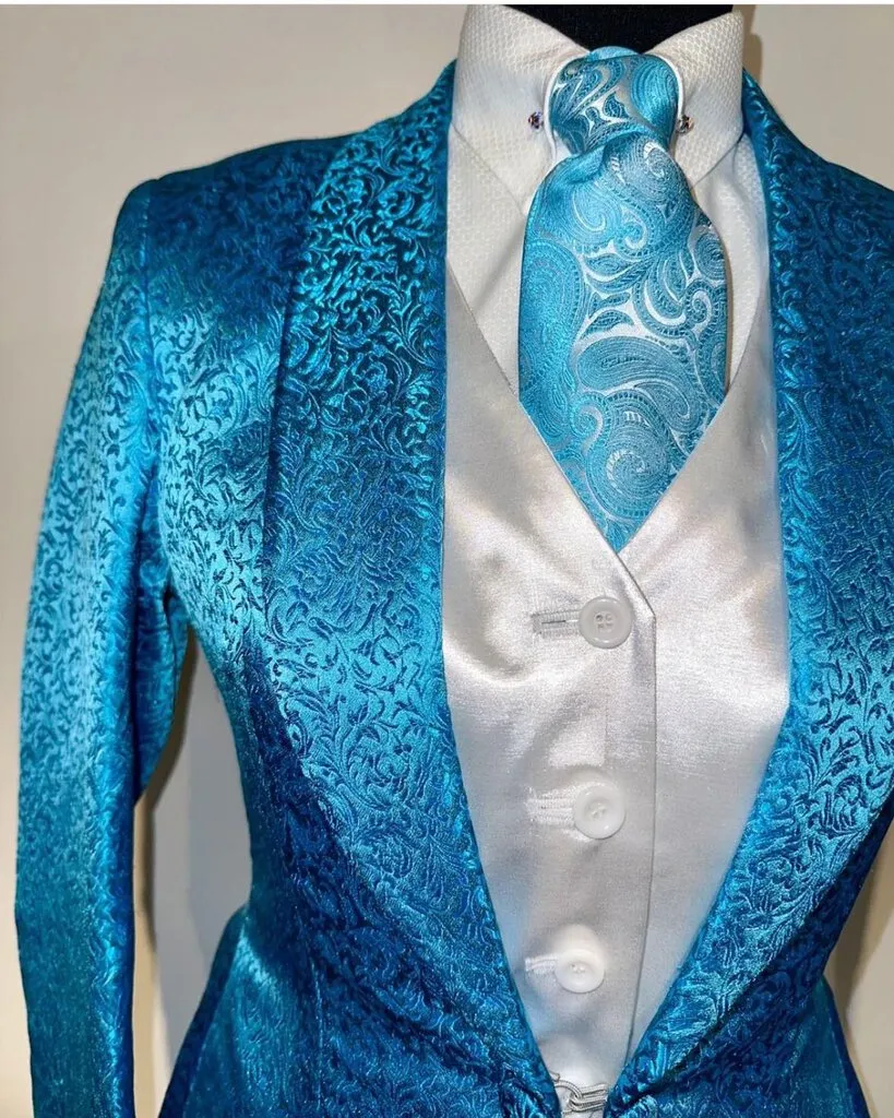 Marsha De Arriaga Teal Brocade Daycoat
