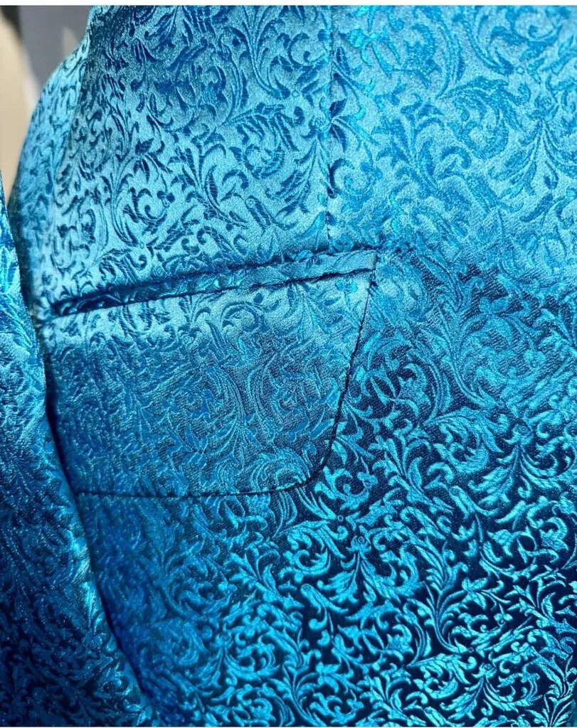 Marsha De Arriaga Teal Brocade Daycoat