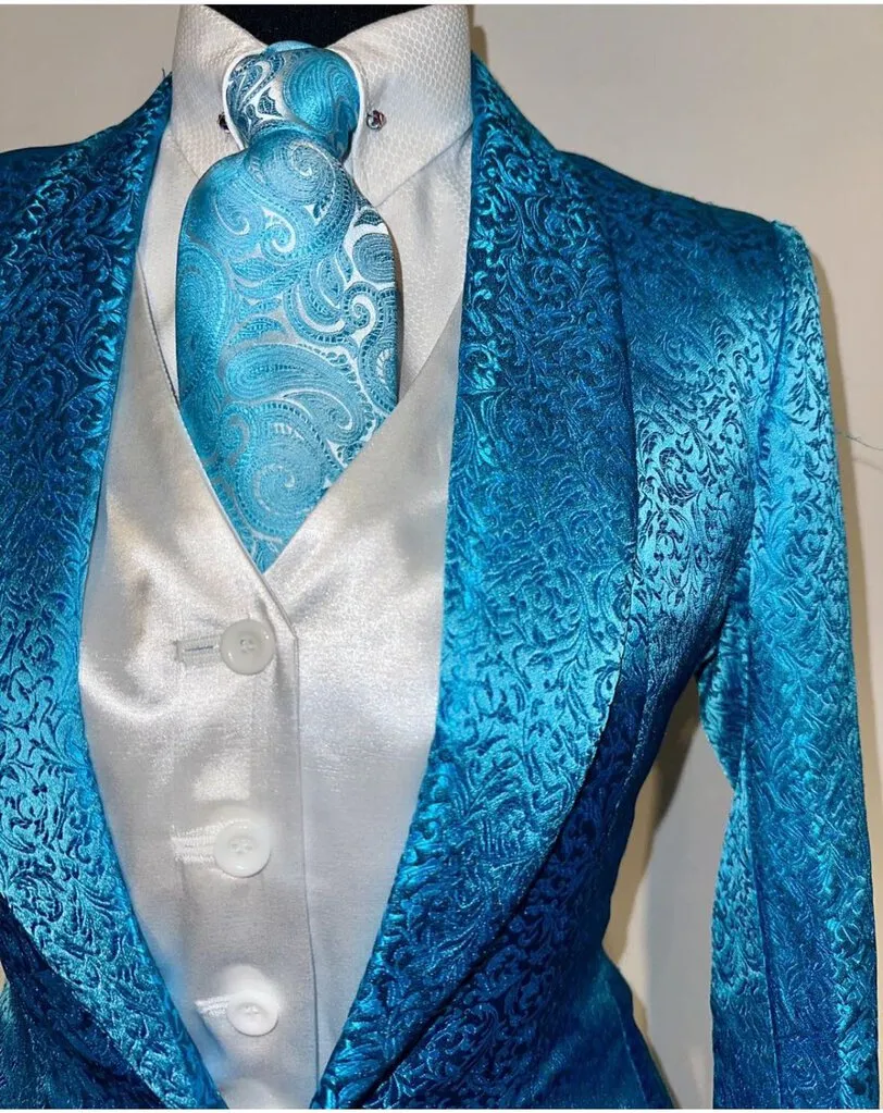 Marsha De Arriaga Teal Brocade Daycoat