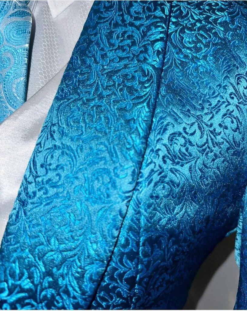 Marsha De Arriaga Teal Brocade Daycoat