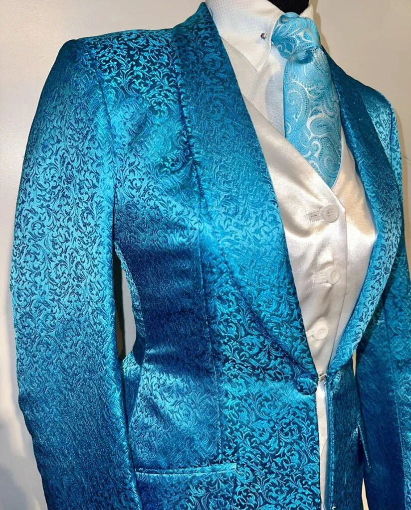 Marsha De Arriaga Teal Brocade Daycoat