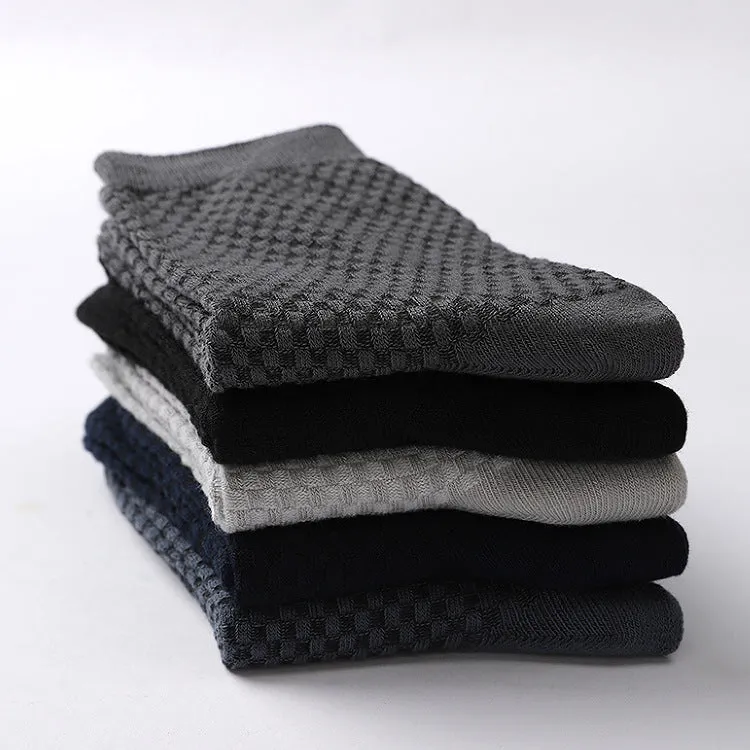 Mens 4 Pairs of Breathable Bamboo Fibre Crew Busniess Socks