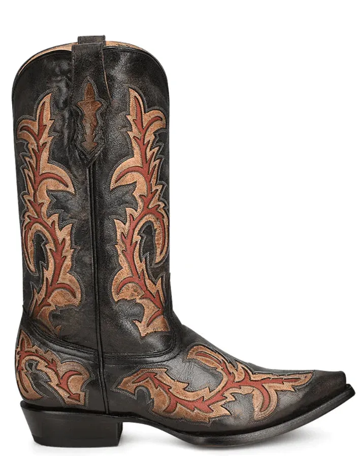 Men’s Black Western Boots C3883 | Vamp Leather Boots