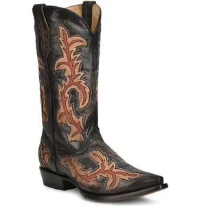 Men’s Black Western Boots C3883 | Vamp Leather Boots