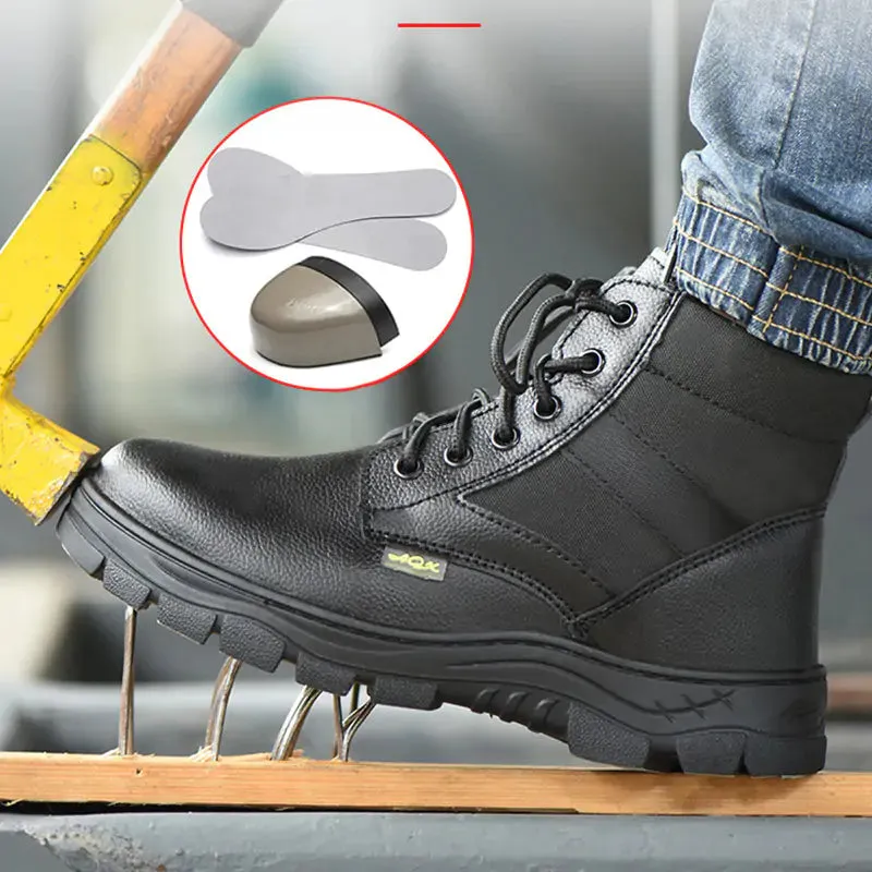Men's High-top Plush Lined Steel Toe Work Boots
