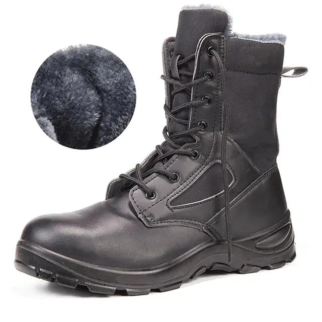 Men's High-top Plush Lined Steel Toe Work Boots