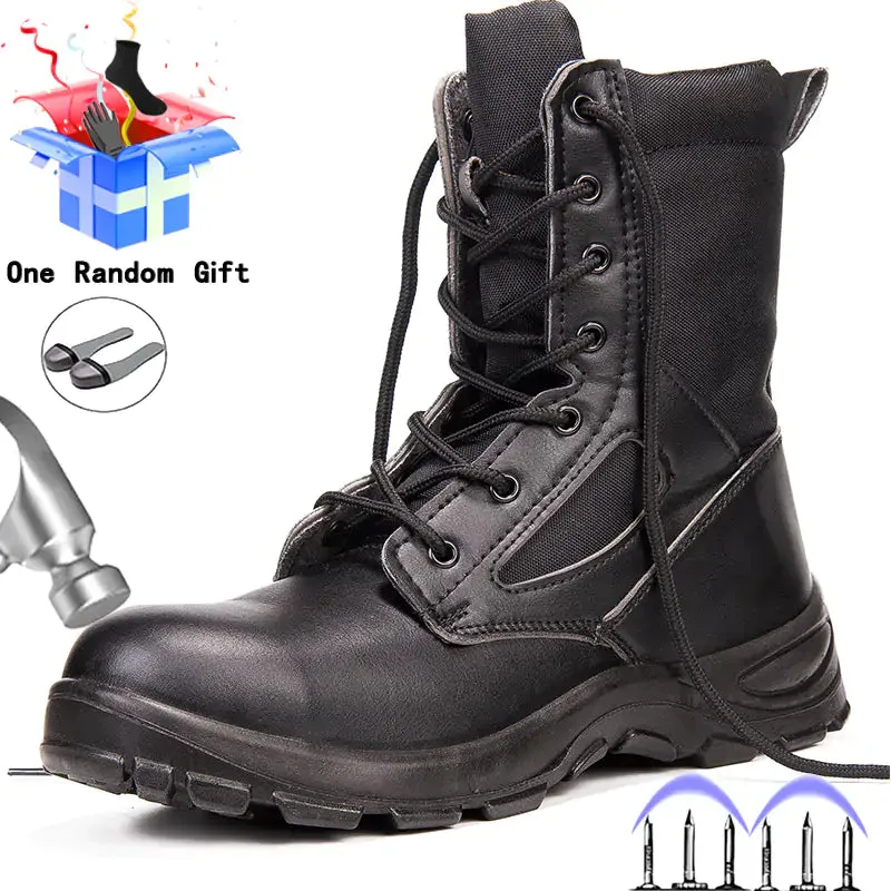 Men's High-top Plush Lined Steel Toe Work Boots