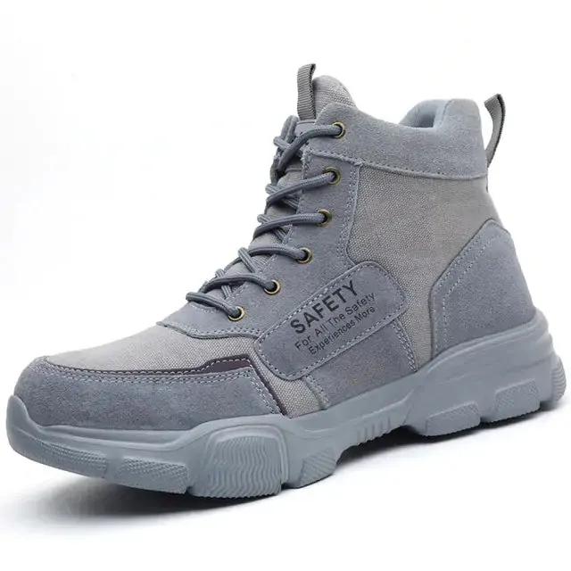Men's High-top Plush Lined Steel Toe Work Boots